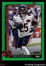 2025 Topps Chrome Green Refractor #382 Kyle Monangai 66/99 ROOKIE RC BEARS
