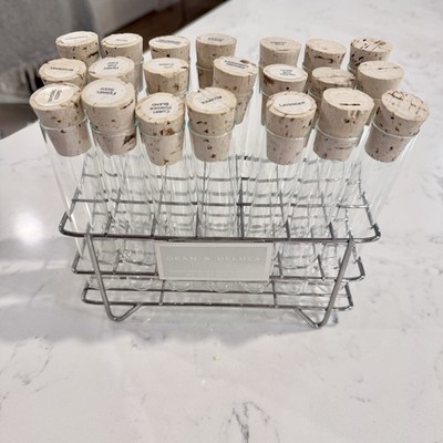 Dean and Deluca 21 Test Tube Spice Rack with Corks, Stainless Rack No Spices
