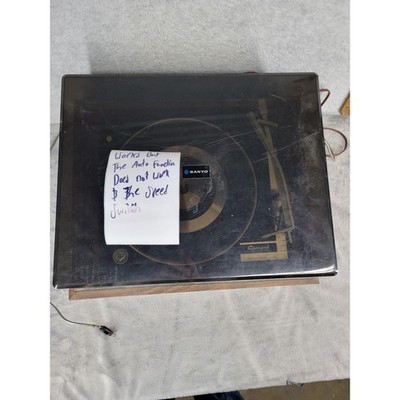 Sanyo Garrard 6-300 Vintage Turntable Record Player 3-Speed Wood Base For Repair