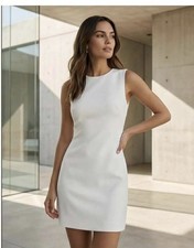 Alice + Olivia White Employed Sleeveless Mini Dress Size Small