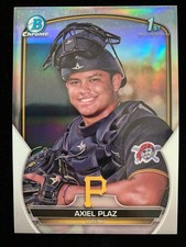 2023 Bowman Chrome AXIEL PLAZ 1st Rookie SILVER REFRACTOR #065/499 Pirates RC SP