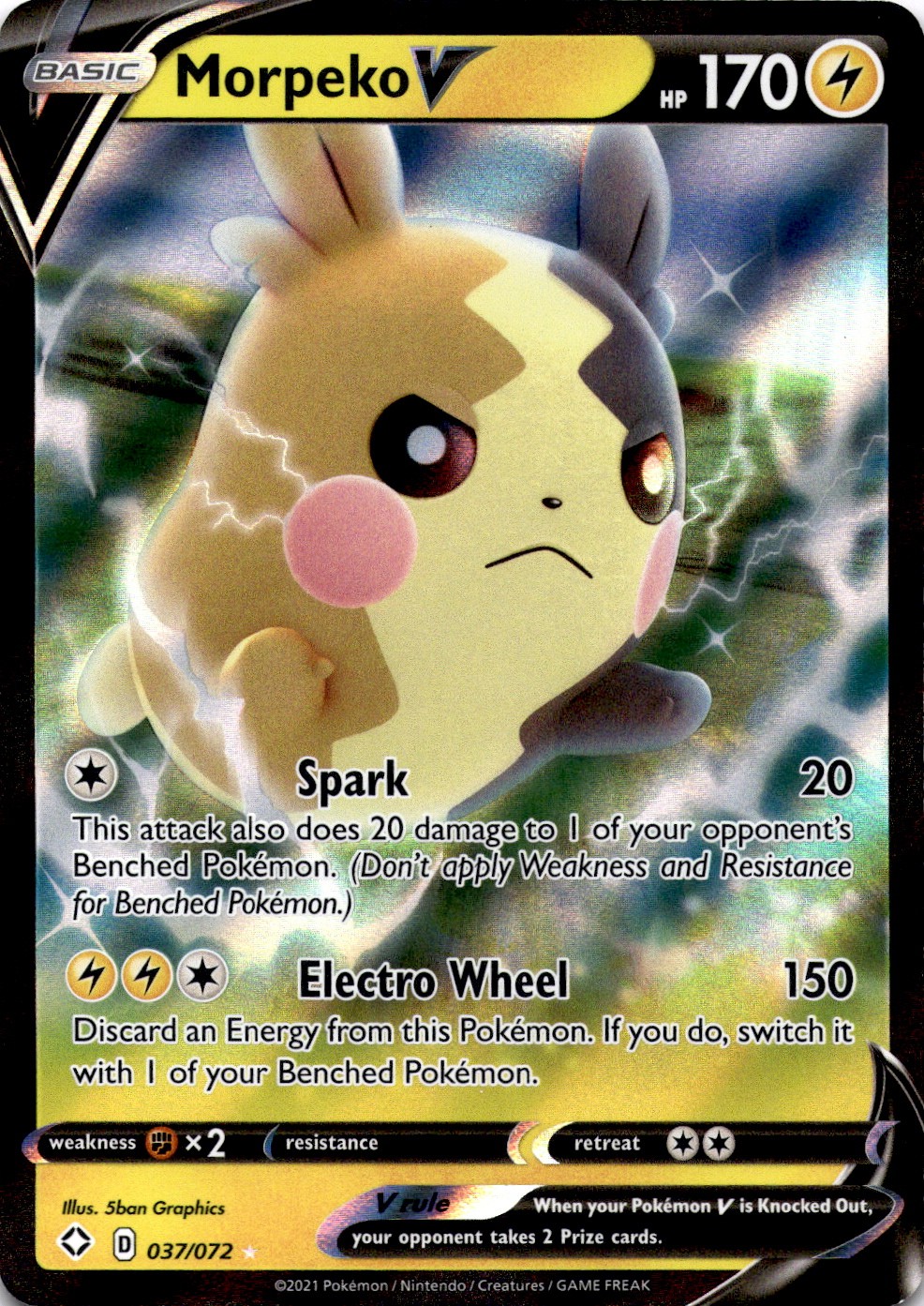 Morpeko V Ultra Rare Shining Fates 037/072 NM