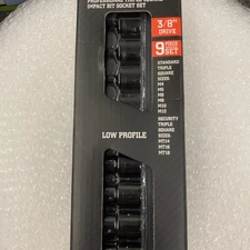 Icon I2TST-9 Professional Triple Square Impact Bit Socket Set 3/8” Drive