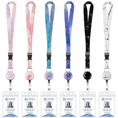 6 Pack Lanyards for Id Badges, Badge Women Lanyards with ID Holder Detachable...