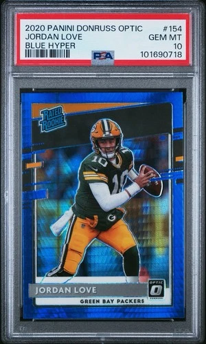 2020 Panini Donruss Optic Jordan Love Blue Hyper PSA 10 #154 Packers