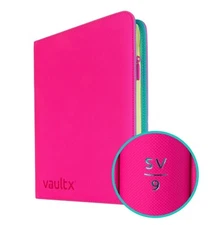 Vault X Zip Binder Neon Pink 9 Pocket Pokemon First Edition Journey Together