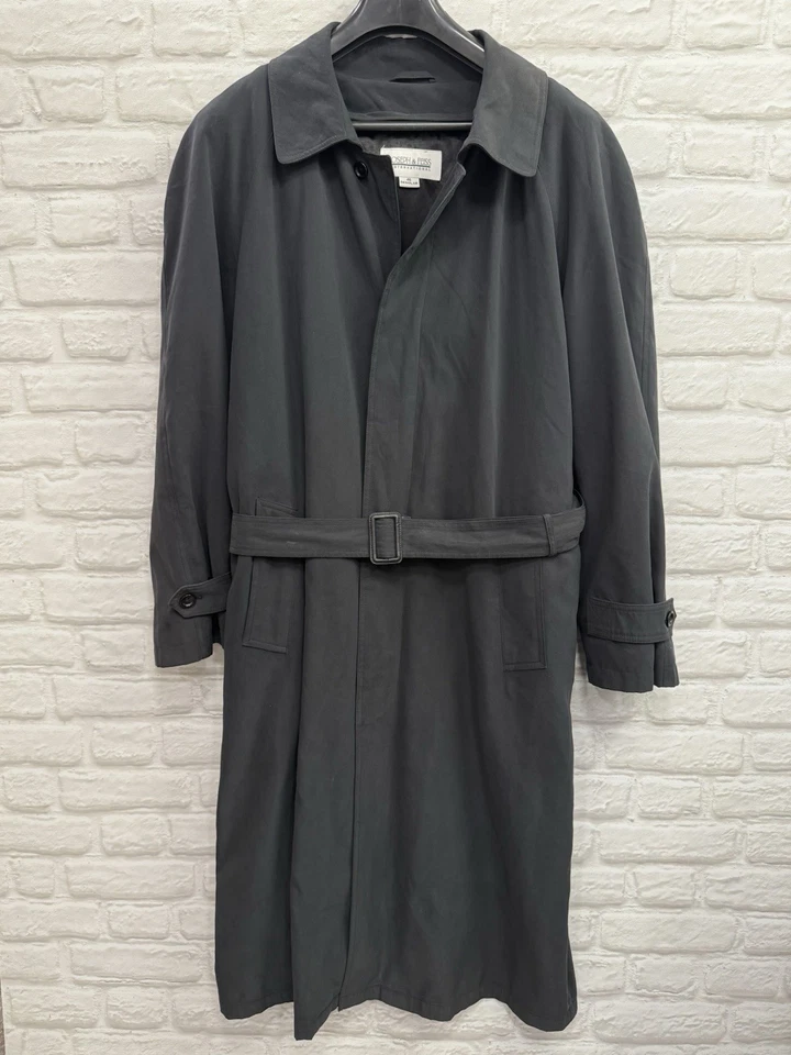 Abrigo largo con cinturón negro 42 regular Joseph & Feiss International para hombre Foto 2 de 4