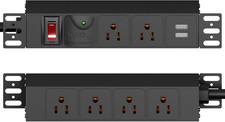 10 Inch Rack PDU, 1U 6 Outlets 2 in Front, 4 in Back ,1020J Surge Protection and