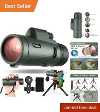 Monocular Telescope 40X60 High Power - Adult - Prism with Phone Adapter, Trip...