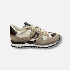 Valentino Garavani Men Beige Camouflage Rockrunner Sneakers Shoe Size EU:41 US:8
