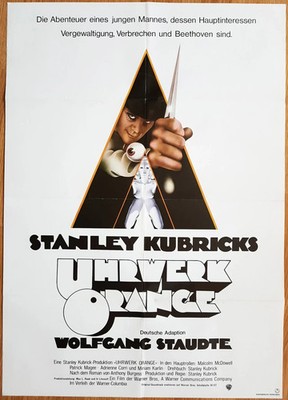 1972 A CLOCKWORK ORANGE GERMAN MOVIE LOBBY POSTER  FOLDED 23 x 33 GREAT