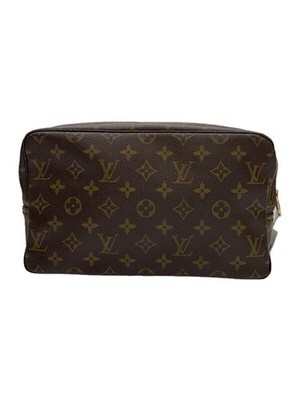 LOUIS VUITTON Pouch Monogram Canvas Brown Authentic From Japan