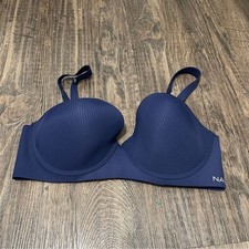 Nautica Intimates Wire Free Comfort Bra Blue Soft Adjustable Straps Womens 42D