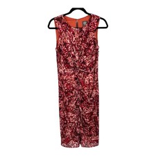 Vince Camuto dress floral print hi low midi pink size 8