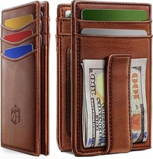 Zitahli Magnetic Closure Slim Wallet- Front Pocket Wallet for Men, 12+ Card Capa
