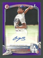 Chris Campos 2025 Bowman Prospects Purple Dodgers RC Rookie AUTO /250