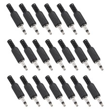 20Pcs 1/8" 3.5mm TS Audio Male Mono Jack 1 Pole, Black