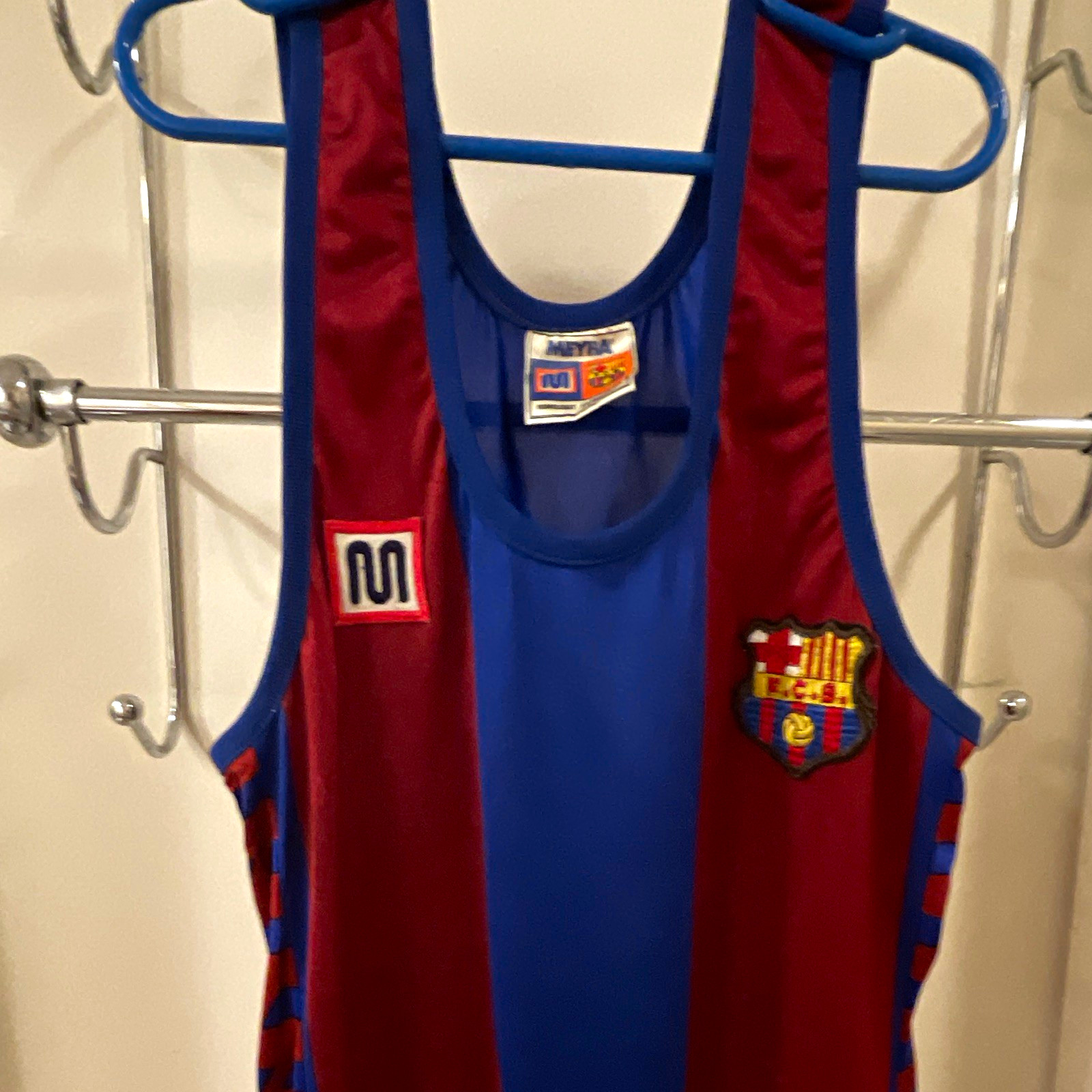 Vintage 1980s Meyba FC Barcelona Basketball Jersey - Size Small - Genuine/Auth
