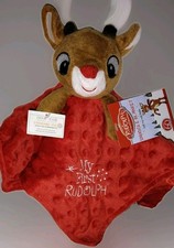 Rudolph The Red Nosed Reindeer Snuggle Blanket Soft Toy Rattle Lovey My First