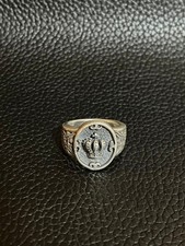 Vintage Silver Crown Ring , Engraved, Size US 6.5/7, Used