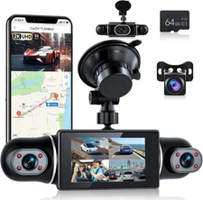 360 View 4 Channel Dash Cam 2K 1080P Front Rear Left Right WiFi Night Vision