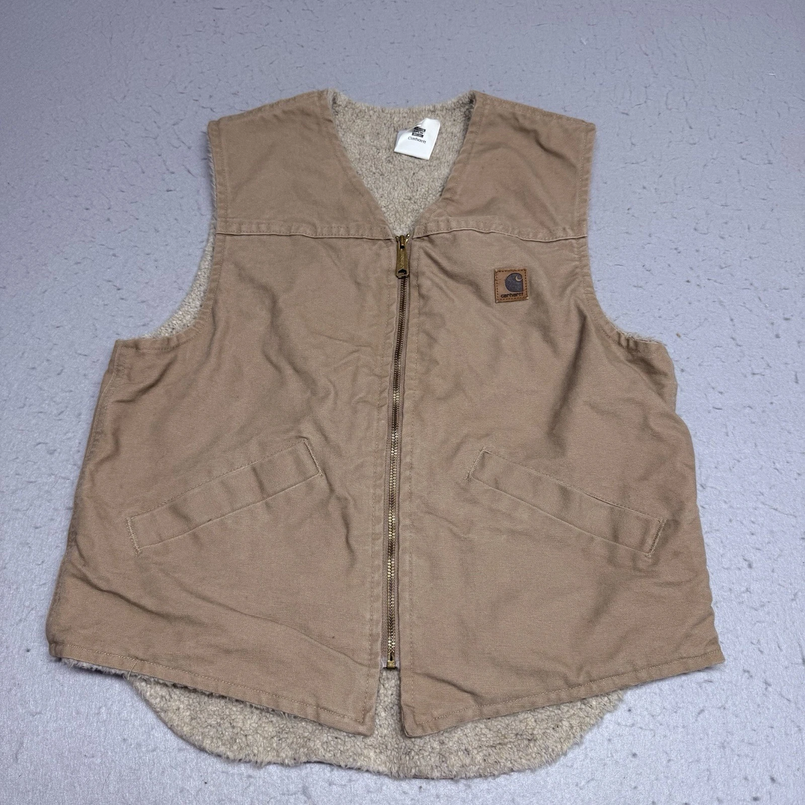 Vintage Carhartt V13SDL Sherpa Lined Vest Size Medium Regular Workwear