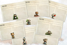 Rustic Country Bear Themed Blank Recipe Cards 4" x 6" - Choose Quantity