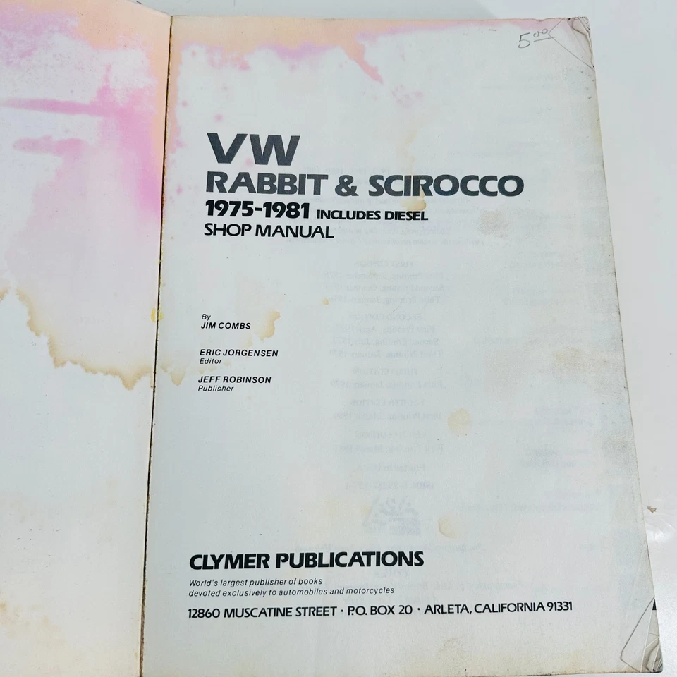 Foreign Books Vw Volkswagen Rabbit Scirocco 1975-1981 Shop Manual Guide - Image 4 of 4