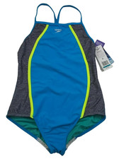 Speedo Youth Girl's One Piece No Wedgie Swimsuit Size 16