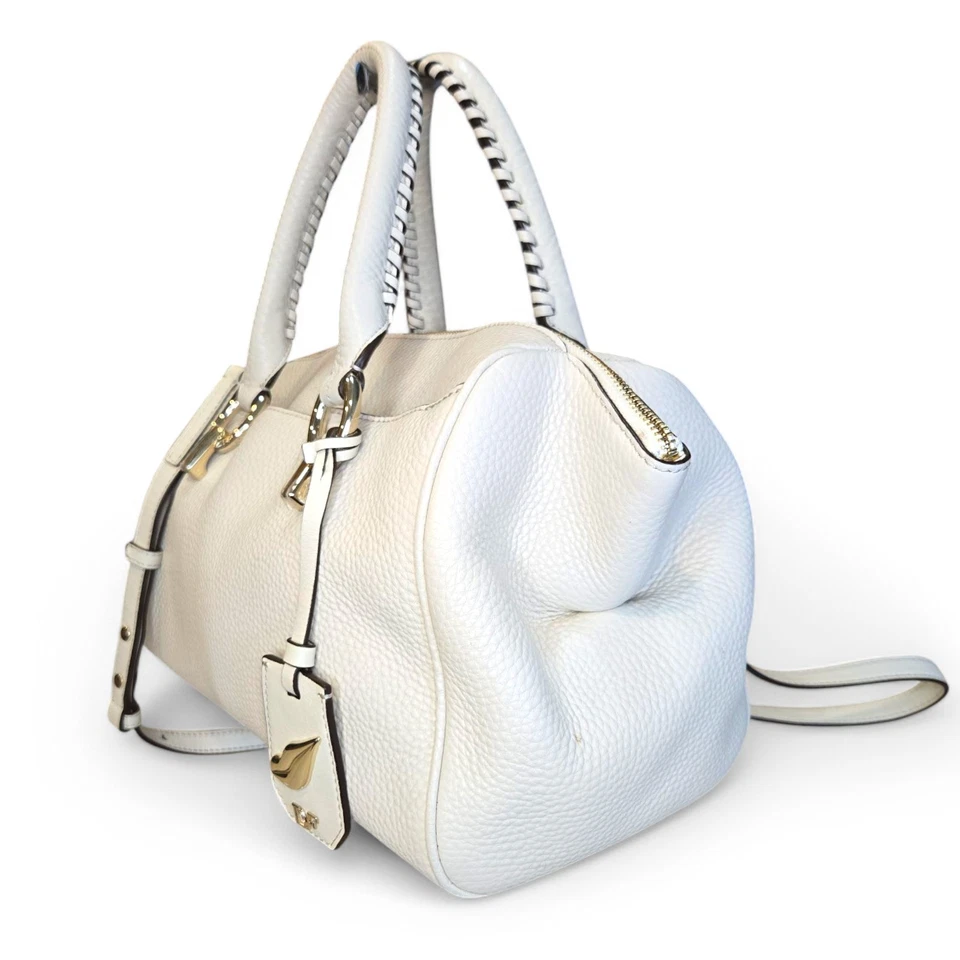 Bolso de mano Diane Von Furstenberg de cuero granulado Sutra de lona en pergamino Foto 3 de 4