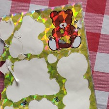 Teddy Bear Hologram Non-Sport Sticker Sheet Cartoon Novelty