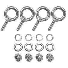 4-Sets Stainless Eyebolt M5x19mm Shoulder Lifting Eye Bolt with Nuts Washers