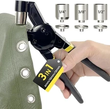 Grommet Tool Kit 1/2 1/4 3/8 Multi-Size Hole Punch, 600 Pcs Heavy Duty Grommets 