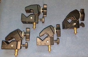 Set of 4 Manfrotto #035 Super Clamp with Stud for Tripods
