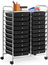 20 Drawer Rolling Storage Cart Mobile Rolling Cart w/Drawers for School