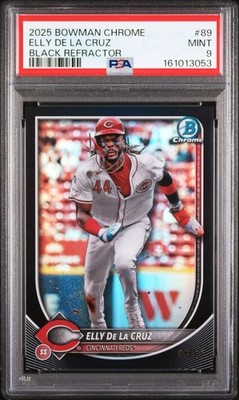 2025 Bowman Chrome - Elly De La Cruz True Black Refractor /10 Reds #89 PSA 9