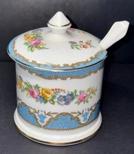 Vintage Crown Staffordshire “Lyric Tunis Blue” Fine Bone China Jam Jar Lid Spoon