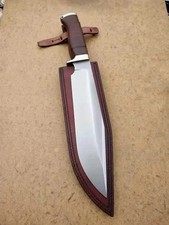 Custom Handmade Steel Guard Leather Handle Bowie Knife Hunting Camping Knife