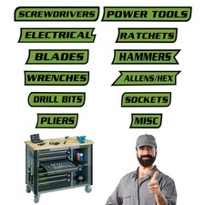 12 Pack of Magnetic Tool Box Labels,Reusable Toolbox Labels Magnet,Magnetic T...