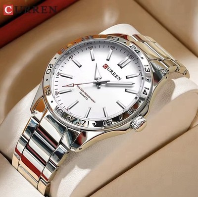 Curren Herren Quarz Chronograph Armbanduhr Style Männer Mode 2026  Weiß Geschenk