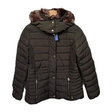 Image of Joules Women's Gosway Padded Coat Size 10. Dark Green. BNWT
