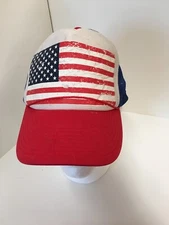 Trucker Hat Baseball Cap Snapback Mesh Patriotic American Flag Hat Vintage