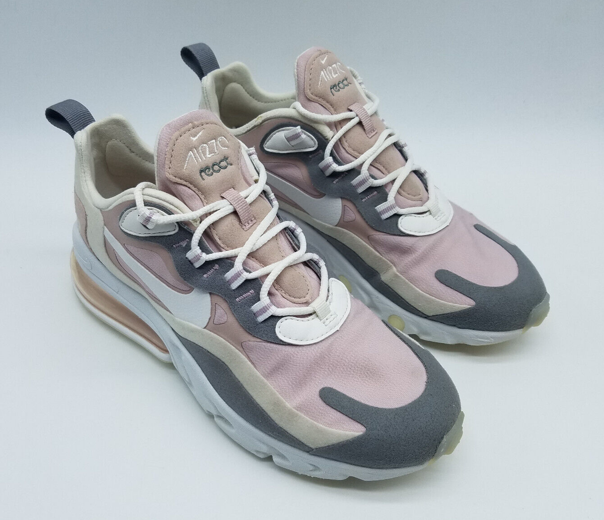 Nike Air Max 270 React Women's Running Shoes Size Plum Chalk