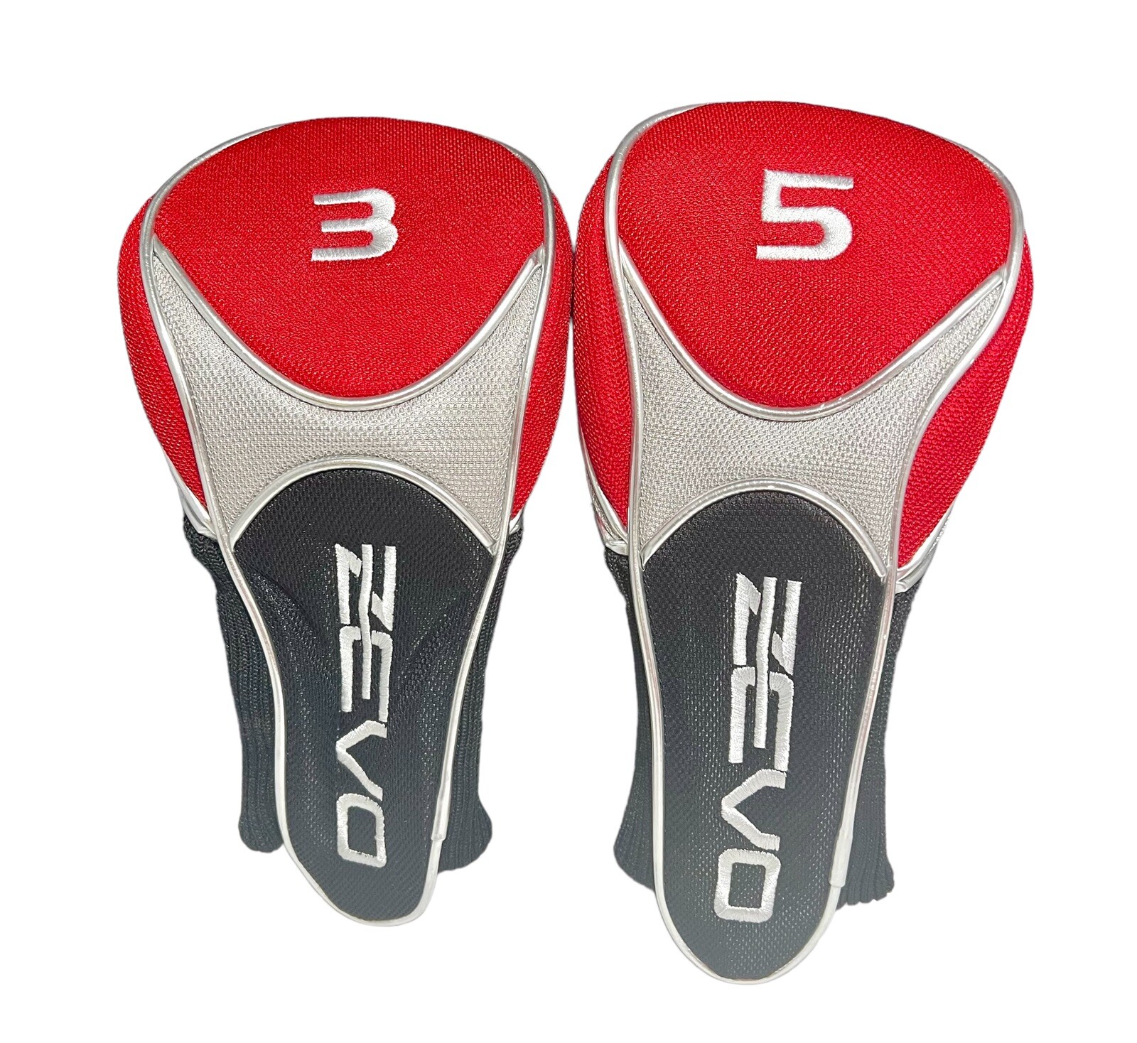Zevo Golf Club Drivers Head Covers 3 & 5 Woods Headcover Black/Red