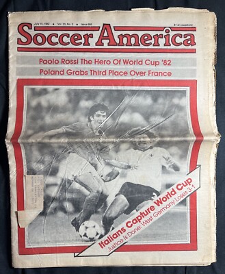 Rare Vtg Soccer America Magazine World Cup 1982 Recap Paolo Rossi COVER DAMAGE