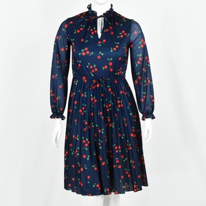 cherry print shirt dress