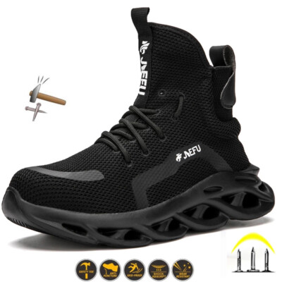 Men Work Safety Shoes Steel Toe Puncture-Proof  Boots Indestructible Sneakers