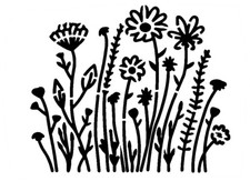 Really Great Stencils, Garden Flowers 1, 4 x 5" Stencil, Daisies, Wildflowers