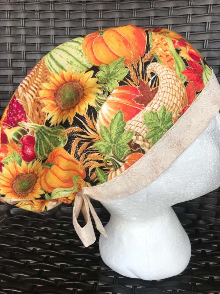 Large slouchy Mardi Gras Easter Nurses Scrub cap hat 100% Cotton 🇺🇸 USA made  - Image 3 of 4