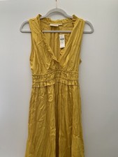 Anthropologie Maeve La Habana Mango Yellow Dress Festival Vibe Cabana XSmall NWT